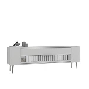 Retrolp4ct Tv Sehpası Beyaz-Gümüş