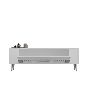 Retrolp4ct Tv Sehpası Beyaz-Gümüş