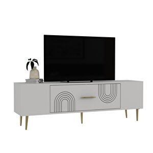 Dekol2ct Tv Sehpasi Beyaz-Altın