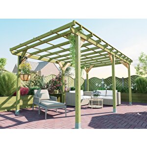 Iahşap Veranda Ahşap Pergole Veranda Kamelya P4 500x300 cm