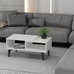 Flyy 180 Cm Şömi̇neli̇(b) Tv Üni̇tesi̇, Konsol(kx180) Ve Orta Sehpa Salon Takimi Beyaz-Beyaz