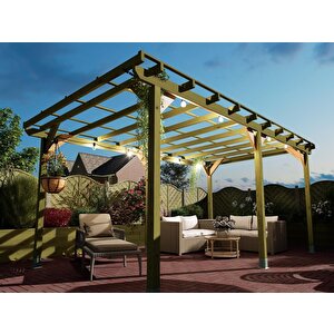 Iahşap Veranda Ahşap Pergole Veranda Kamelya P4 400x300 cm