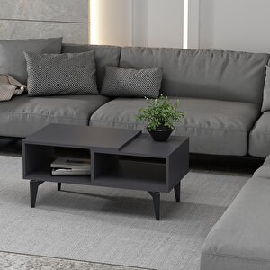 Flyy 180 Cm Şömi̇neli̇(b) Tv Üni̇tesi̇, Konsol(kx180) Ve Orta Sehpa Salon Takimi Antrasit-Antrasit