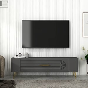 Retrol3ct Tv Sehpası Antrasit-Altın Altın-Antrasit