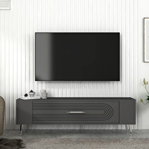 Retrol3ct Tv Sehpası Antrasit-Gümüş Antrasit Gümüş