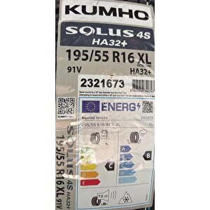 Kumho 195/55 R 16 91v Ha32+ Solus 4s 2024 Üreti̇m 4 Mevsi̇m Lasti̇k - Yüksek Performans Ve Güvenli̇k