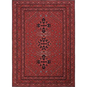 Private Bordo Eskitme Vintage Halı Etnik Desen Otantik Şönil Halı Yıkanabilir Salon Halısı 75x150 cm