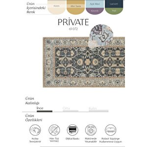 Private Renkli Eskitme Halı Otantik Etnik Desen Şönil Yolluk Yıkanabilir Koridor Halısı 75x230 cm