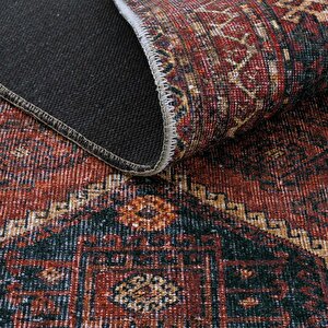 Cool Halı Private Bordo Eskitme Vintage Halı Etnik Desen Dokuma Şönil Halı Yıkanabilir Salon Halısı
