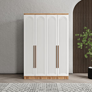 Ücretsiz Montaj Rosa 4 Kapaklı Komple Mdf Gardırop - Elbise Dolabı