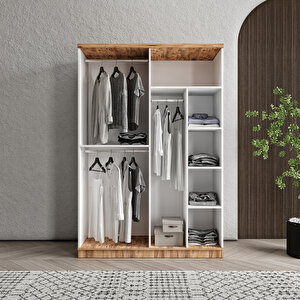 Ücretsiz Montaj Rosa 4 Kapaklı Aynalı Komple Mdf Gardırop - Elbise Dolabı