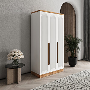 Ücretsiz Montaj Rosa 3 Kapaklı Komple Mdf Gardırop - Elbise Dolabı