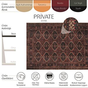 Private Bordo Eskitme Vintage Halı Etnik Desen Dokuma Şönil Halı Yıkanabilir Salon Halısı 115x160 cm