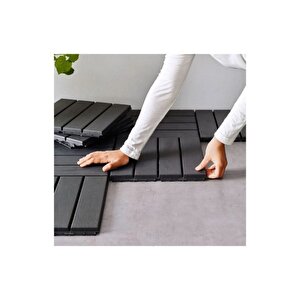 0449 4 Li̇ Bahçe Balkon Teras Zemin Döşemesi Banyo Paspası Sert Plastik Dış Mekan Karosu Antrasit