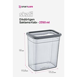24'lü Setskali Dikdörtgen Saklama Kabı Antrasit 2350 Ml