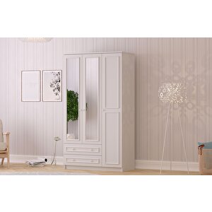 Lina Country 3 Kapak 2 Çekmeceli Aynalı Gardırop 182 cm