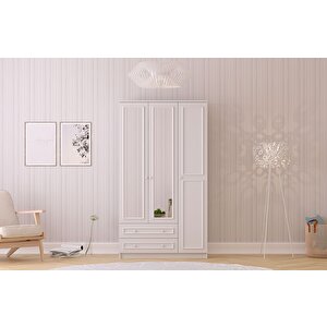 Lina Country 3 Kapak 2 Çekmeceli Aynalı Gardırop 182 cm