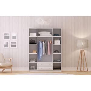 Lina Country 4 Kapak 2 Çekmeceli Aynalı Gardırop 182 cm