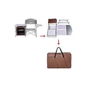 Luxi Katlanır Portatif Kamp Mutfağı Masası