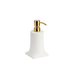 Tezgah Üstü Sıvı Sabunluk 250 Ml Beyaz-gold Renk 181x91x109 Mm
