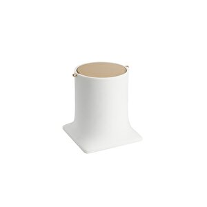 Banyo Çöp Kovasıı 4 L Beyaz-gold Renk 247x225x225 Mm