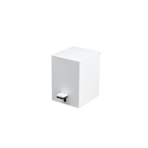 Pedallı Kare Çöp Kovası 3 Lt Beyaz 262x245x180 Mm