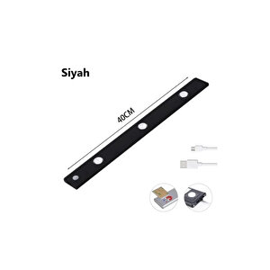 Econa 40cm Harekete Duyarlı Led Sensörlü Usb Şarj Dim Edilebilir Taşınabilir Mutfak, Dolap, Gece Lambası