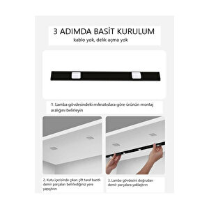 Econa 60cm Harekete Duyarlı Led Sensörlü Usb Şarj Dim Edilebilir Taşınabilir Mutfak, Dolap, Gece Lambası