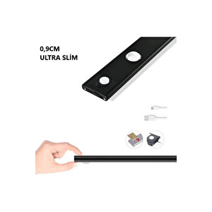 Econa 60cm Harekete Duyarlı Led Sensörlü Usb Şarj Dim Edilebilir Taşınabilir Mutfak, Dolap, Gece Lambası