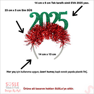 Yılbaşı 2025 Simli Taç - Yeşil