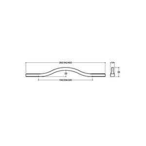 8790 Modern Kulp Krom Renk 320 Mm