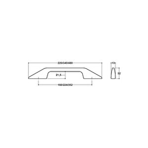 8525 Modern Kulp Krom Renk 352 Mm
