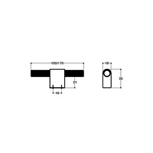8958 Modern Kulp Antik Renk 100 Mm