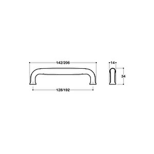 4228 Modern Kulp Altın Renk 128 Mm