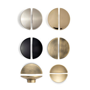4716 Yarım Daire Kulp Oval Füme Renk Tek Adet 32 Mm