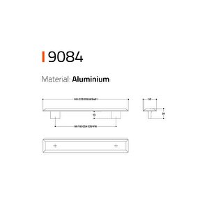 9084 Line-çizgili Kulp Antik Renk Tek Adet 320 Mm