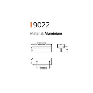 9022 Line-çizgili Kulp Antik Renk Tek Adet 224 Mm