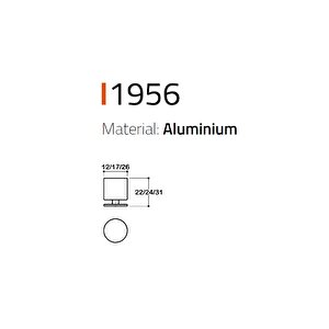 1956 Tek Delikli Kulp Füme Renk 17 Mm