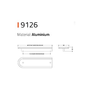 9126 Line-çizgili Kulp Altın Renk Tek Adet 96 Mm