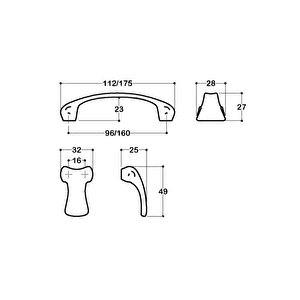 4380 Modern Kulp Altın Renk 160 Mm