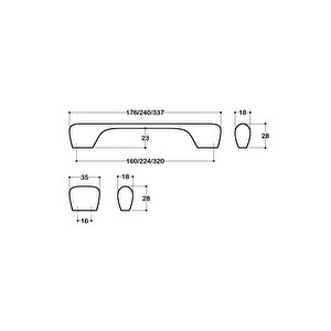 4500 Modern Kulp Altın Renk 160 Mm
