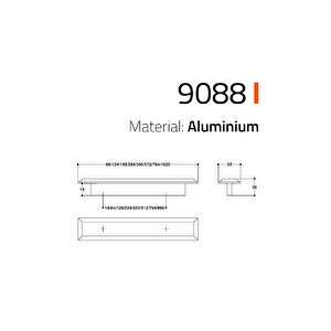 9088 Line-çizgili Kulp Antik Renk Tek Adet 64 Mm