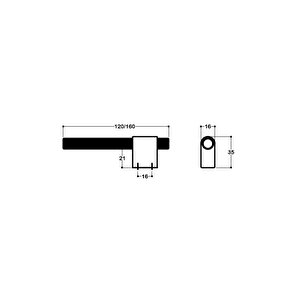 8981 Modern Kulp Antik Renk 120 Mm