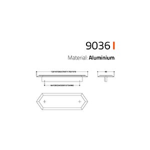 9036 Line-çizgili Kulp Altın Renk Tek Adet 128 Mm