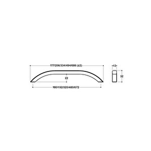 8175 Modern Kulp Krom Renk 672 Mm