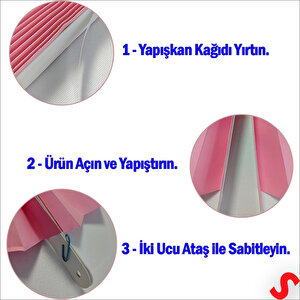 Kağıt Yelpaze Süs, 6 Adetli Set, Pembe