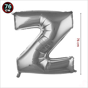 Z Harf Gümüş Folyo Balon - 76 Cm