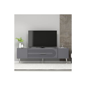 Dekol3dh Tv Sehpası Antrasit Gümüş