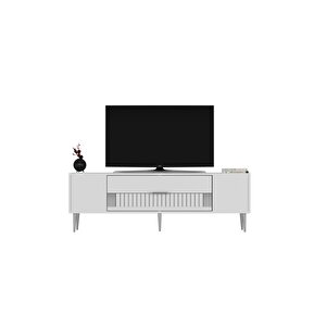 Dekolp4dh Tv Sehpasi Beyaz Gümüş