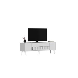 Dekolp4dh Tv Sehpasi Beyaz Gümüş